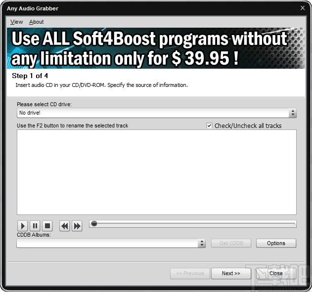 Soft4Boost Any Audio Grabber下载,CD音乐提取工具,光盘工具