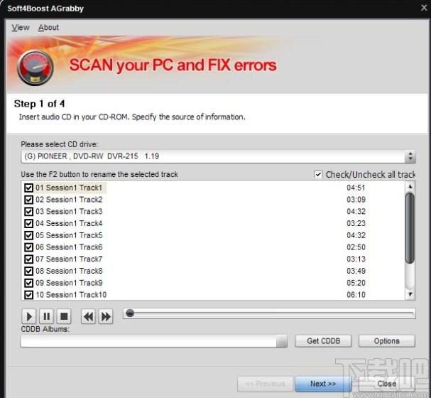 Soft4Boost Any Audio Grabber下载,CD音乐提取工具,光盘工具